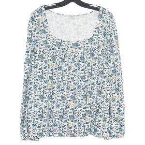 Lucky Brand Top Boho Cottage Coastal Grandma Soft Girl Fairy Romantic Floral XXL